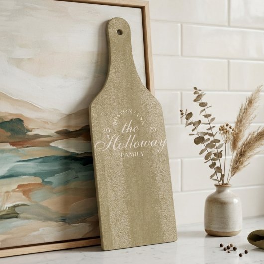 Planche À Découper Script Élégant Personnalisé Nom de famille Auberge