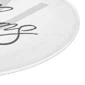 Planche À Découper Script moderne Monogramme personnalisé et nom (Coin)
