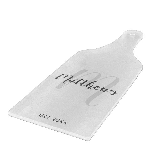 Planche À Découper Script moderne Monogramme personnalisé et nom de f (Coin)