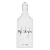 Planche À Découper Script moderne Monogramme personnalisé et nom de f (Devant)