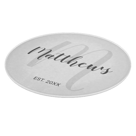 Planche À Découper Script moderne Monogramme personnalisé et nom de f (Coin)