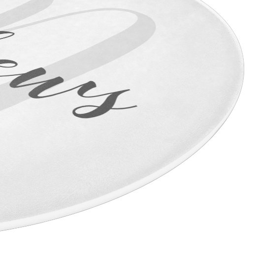 Planche À Découper Script moderne Monogramme personnalisé et nom de f (Coin)