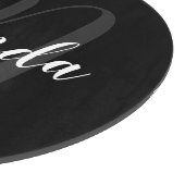 Planche À Découper Script moderne Monogramme personnalisé et nom noir (Coin)