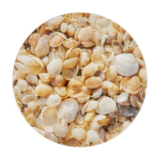 Planche À Découper Seashell texturé arrière - plan de plage d'été. (Devant)