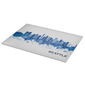 Planche À Découper Seattle Washington Skyline Blue (Coin)