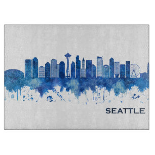 Planche À Découper Seattle Washington Skyline Blue