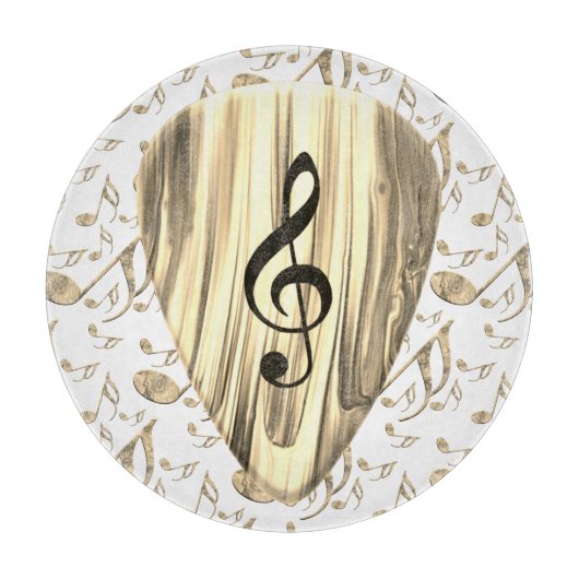 Planche À Découper Sélection Musicale Dorée – Art de Clé de Sol (Devant)