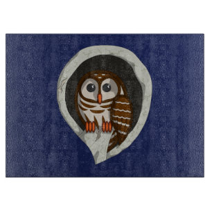 Planche À Découper Selene the Owl Glass Cutboard