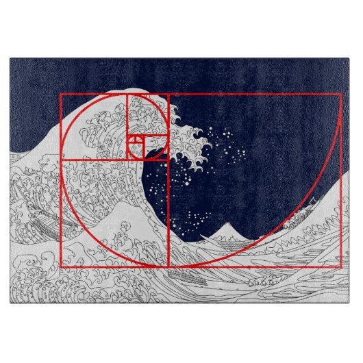Planche À Découper Séquence Fibonacci et la Grande Vague (Devant)