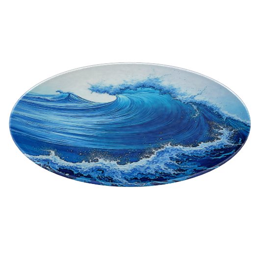 Planche À Découper Serene Blue Wave Splashes (Coin)