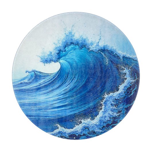 Planche À Découper Serene Blue Wave Splashes (Devant)