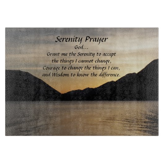 Planche À Découper Sérénité Prayer Lac Sunset Paysage (Devant)