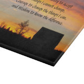 Planche À Découper Serenity Prière Coucher de soleil Silhouette Paysa (Coin)