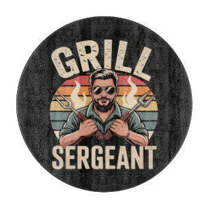 Planche À Découper Sergent du grillon fête des pères BBQ cadeau papa
