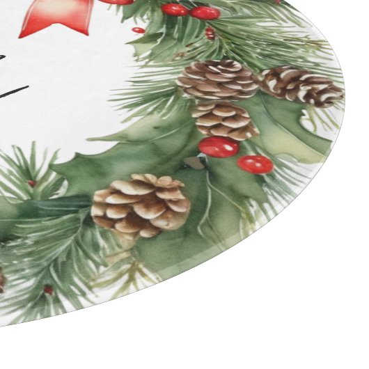 Planche À Découper Serre d'aquarelle rustique Joyeux Noël (Coin)