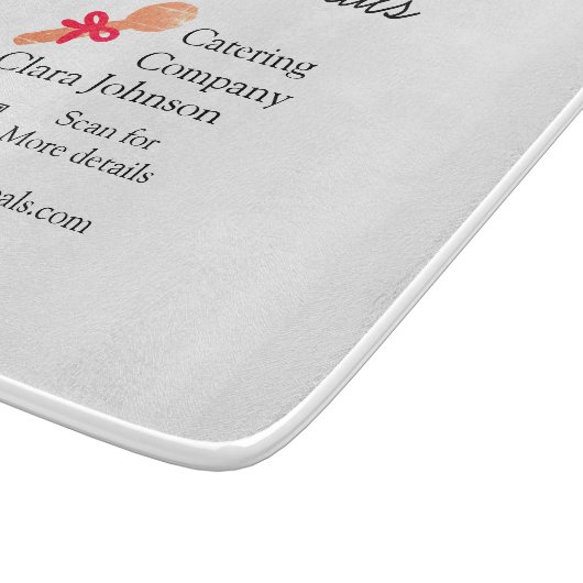 Planche À Découper Services de restauration ajouter nom QR code site  (Coin)