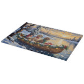 Planche À Découper Setter Anglais Noël Bateau Fêtes (Coin)