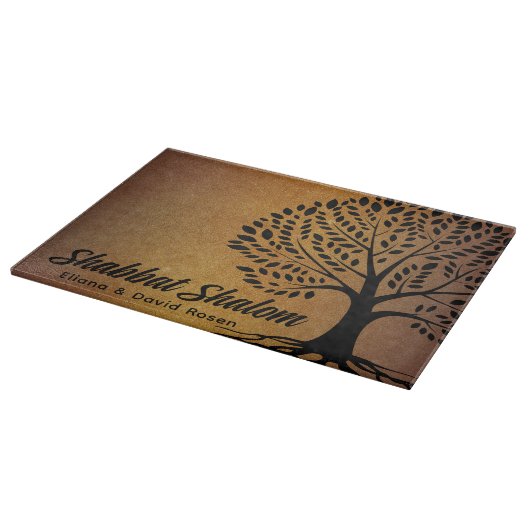 Planche À Découper Shabbat Personnalisé Shalom Etz Chayim Tree Challa (Coin)