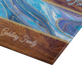 Planche À Découper Shabbat Shalom Bleu Marbre effet Bois Verre fusion (Coin)