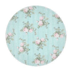 Planche À Découper Shabby chic plateau de coupe ronde en verre décora
