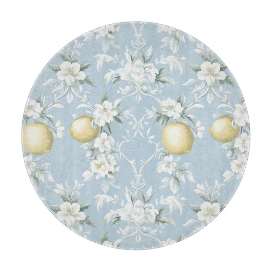 Planche À Découper Shabby Chic Série Florale Citron Design #8 (Devant)