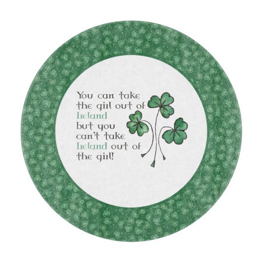Planche À Découper Shamrock irlandaise Citation de fille en verre (Devant)