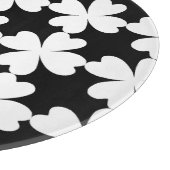 Planche À Découper Shamrocks blancs mignons sur noir (Coin)