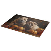 Planche À Découper Shar Pei Chiot Automne Citrouille de plaisir (Coin)