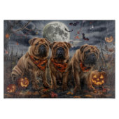 Planche À Découper Shar Pei Halloween Éffrayant (Devant)