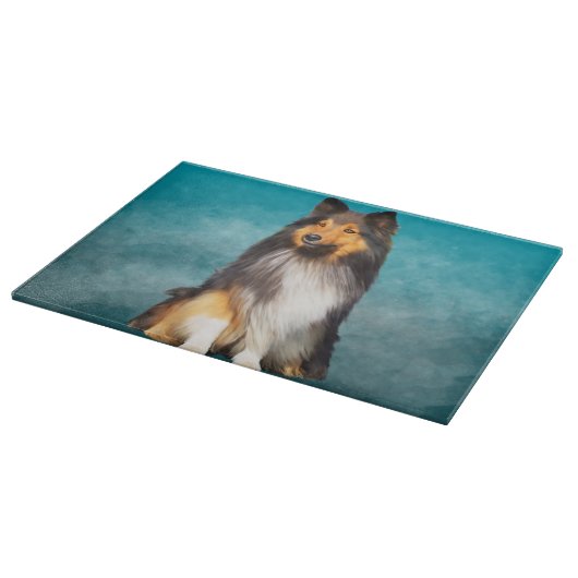 Planche À Découper Sheltie Shetland Sheepdog Art Portrait (Coin)