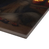 Planche À Découper Shetland Sheepdog Citrouille Halloween effrayant (Coin)