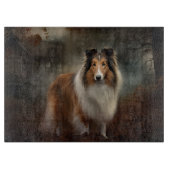 Planche À Découper Shetland Sheepdog Halloween effrayant (Devant)