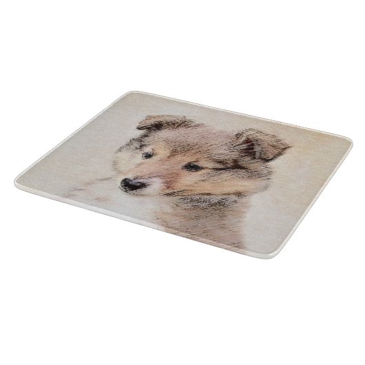 Planche À Découper Shetland Sheepdog Puppy Peinture Chien original ar (Coin)