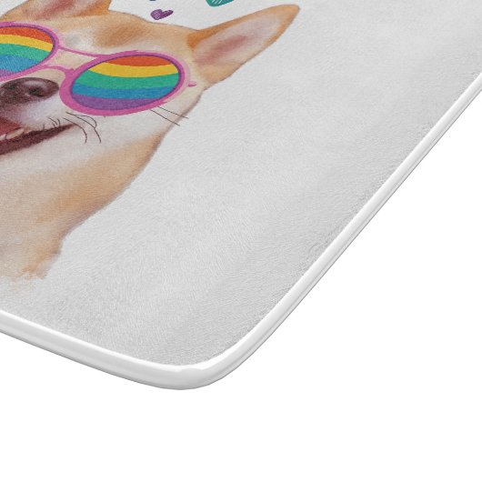 Planche À Découper Shiba Inu Chien avec Coeurs Saint Valentin (Coin)