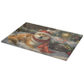 Planche À Découper Shiba Inu Chien Festive de Noël (Coin)