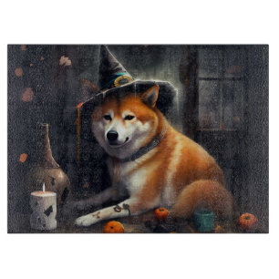 Planche À Découper Shiba Inu Citrouilles Halloween effrayant