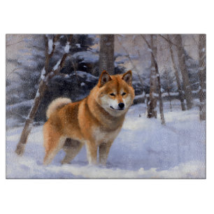 Planche À Découper Shiba Inu Laissez Neige Noël