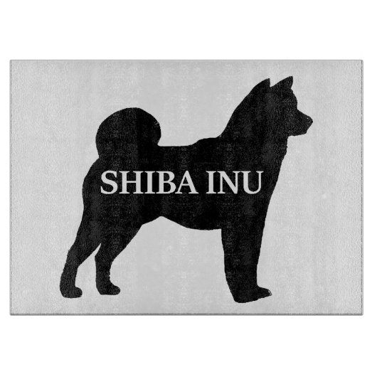 Planche À Découper Shiba Inu nom silo noir (Devant)