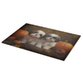Planche À Découper Shih Tzu Puppy Automne Citrouille de plaisir (Coin)