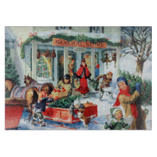 Planche À Découper shopping de Noël rétro