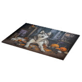 Planche À Découper Sibérie Husky Citrouille Halloween effrayant (Coin)