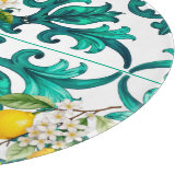 Planche À Découper sicilien, été, citron, mosaïque, vert, (Coin)