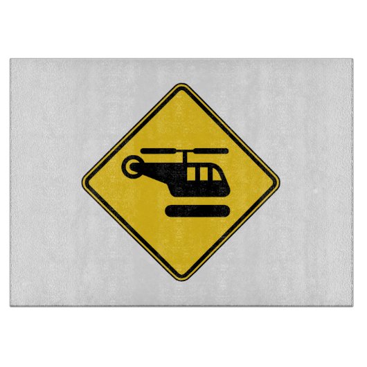 Planche À Découper Signal d'hélicoptère de prudence (Devant)