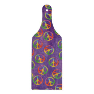 Planche À Découper Signes de paix Tie Dye sur fond violet