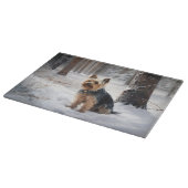 Planche À Découper Silencieux Terrier Laisser Il Neige Noël (Coin)