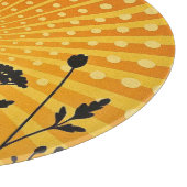 Planche À Découper Silhouette de fleur à pois dorés radieux (Coin)