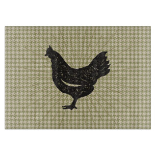 Planche À Découper Silhouette de poulet rustique