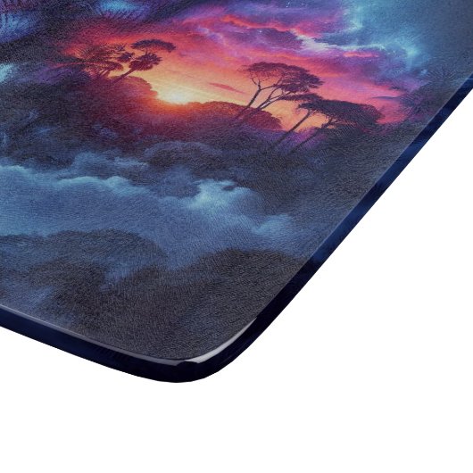 Planche À Découper Silhouette d'éléphant fusionnée avec coucher de so (Coin)