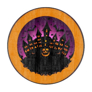 Planche À Découper Silhouette d'Halloween effrayant d'un château hant