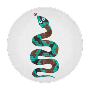 Planche À Découper Silhouette d'impression Brown et Turquoise de serp